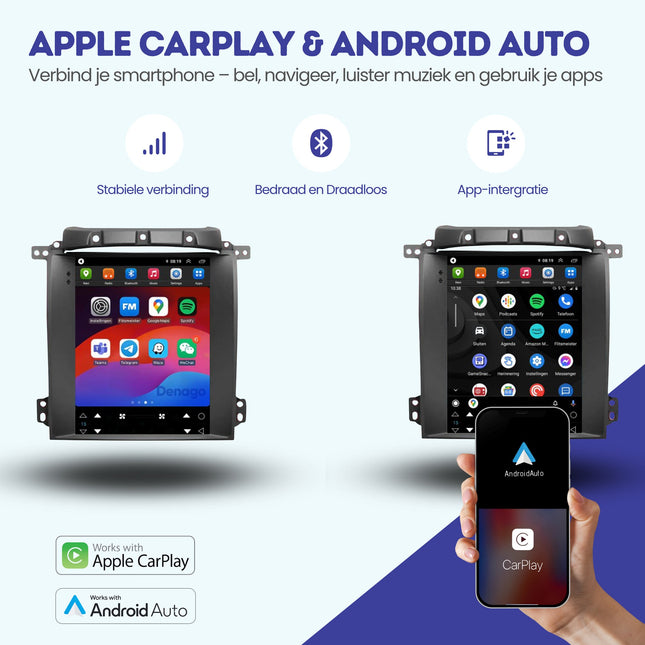 Kia Sorento CarPlay Autoradio | 2002–2006 | Denago DNG-A533 | 9.7 Zoll Tesla-Stil | Android 16 | Kabelloses CarPlay & Android Auto