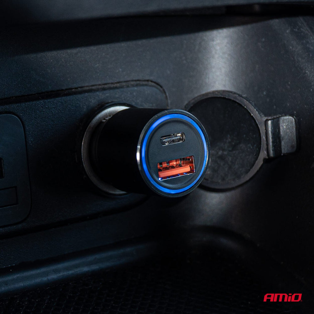 Autolader | Snellader | USB- en USB-C | 3A
