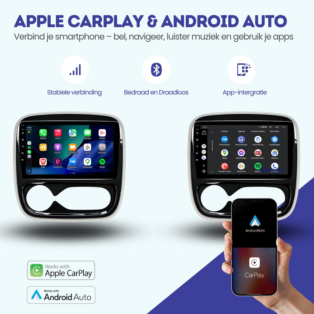 Fiat Talento CarPlay autorradio | 2016–2021 | Denago DNG-A525 | 9 pulgadas | Android 16 | CarPlay y Android Auto inalámbricos