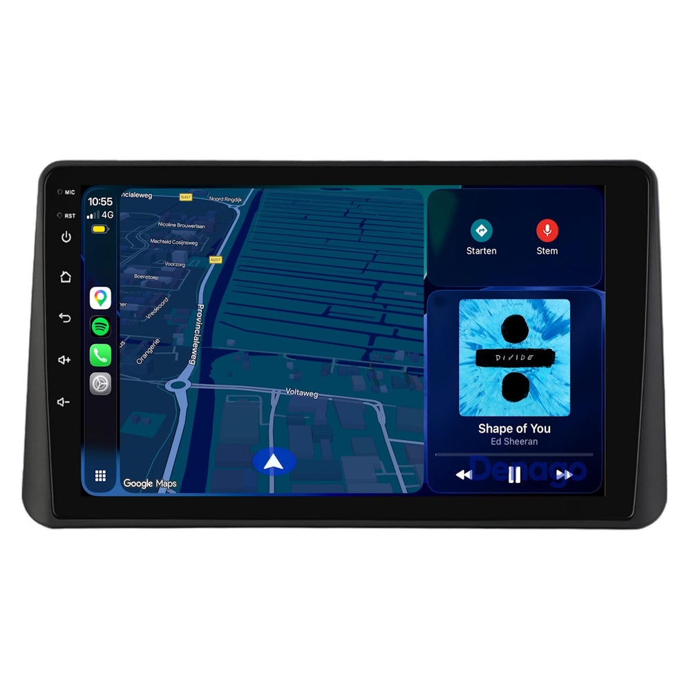 Dacia Duster CarPlay autoradio | 2024–2026 | Denago DNG-A523 | 9 inch | Android 16 | Draadloos CarPlay & Android Auto | Ook voor uitvoering zonder scherm