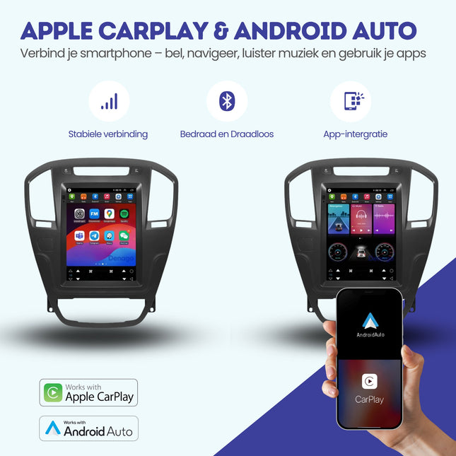 Opel Insignia CarPlay bilradio | 2008–2013 | Denago DNG-A530 | 9.7 tommer Tesla-stil | Android 16 | Trådløs CarPlay & Android Auto