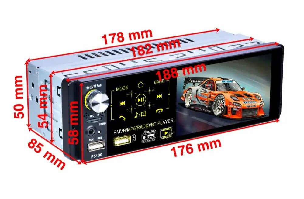Enkel Din Autoradio met scherm en camera | Bluetooth & USB