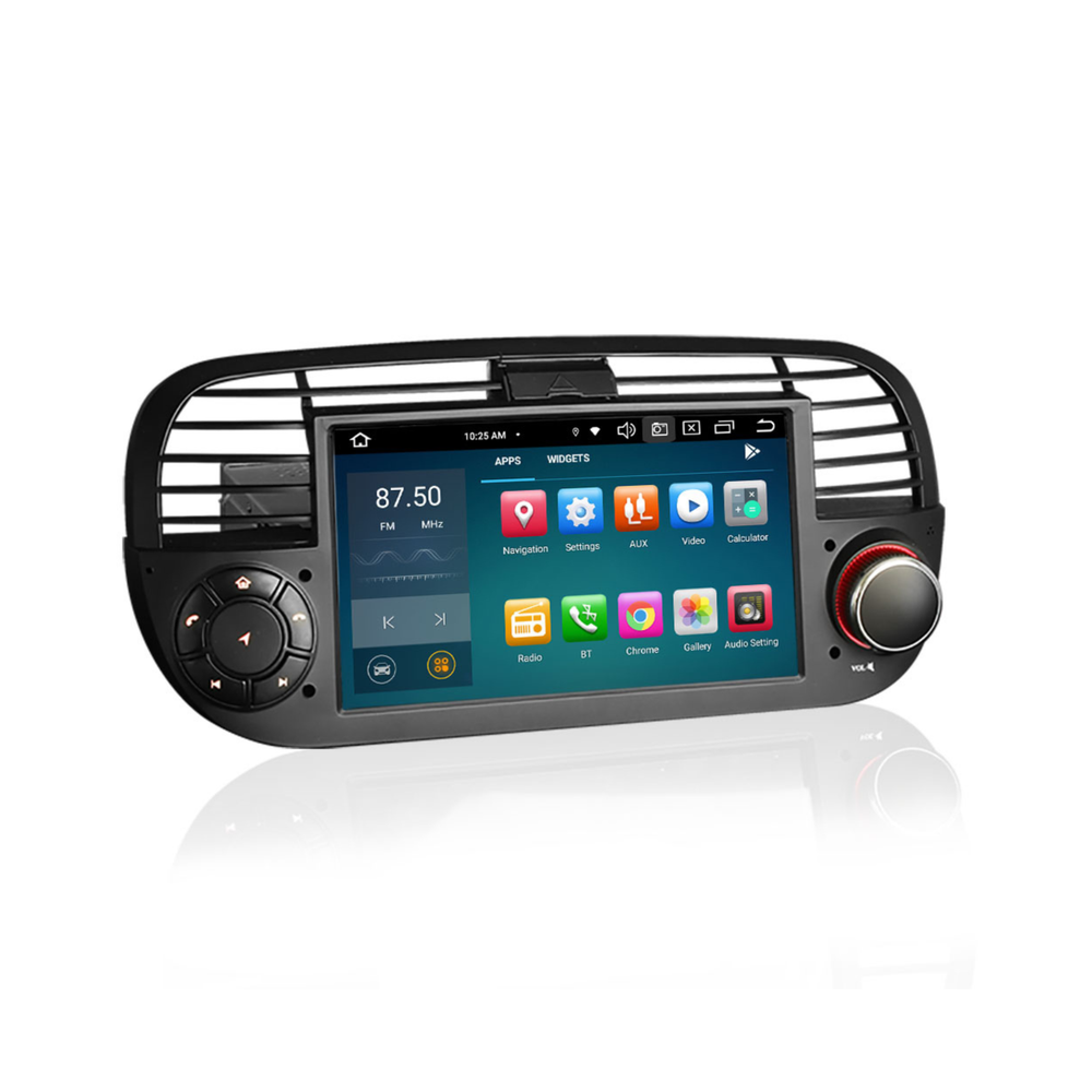 Fiat 500 CarPlay | 2007 t/m 2015 | Android 12 autoradio zwart
