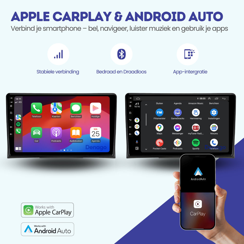 Radio para coche Volkswagen T5 Multivan y California CarPlay | 2004 a 2014 | Denago DNG-A272 | 9 pulgadas | Androide 13 | CarPlay inalámbrico y Android Auto