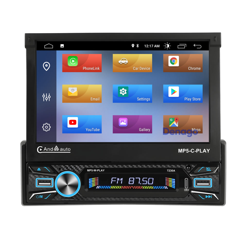 1Din Car Radio | Apple Carplay | Android Auto | USB, Aux, Bluetooth | MP5