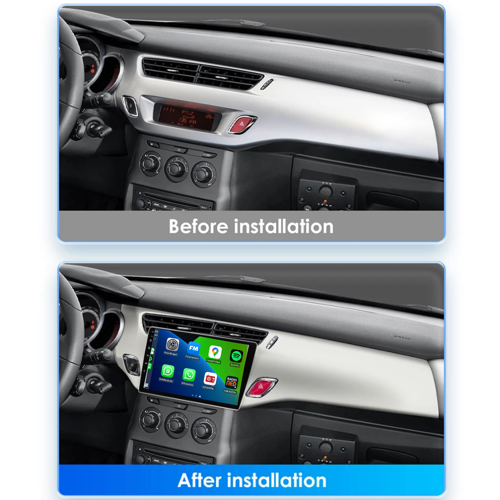 Citroën C3 y DS3 Android 13 | Radio de coche | 2010 a 2017 | Carplay y Android Auto | Blanco