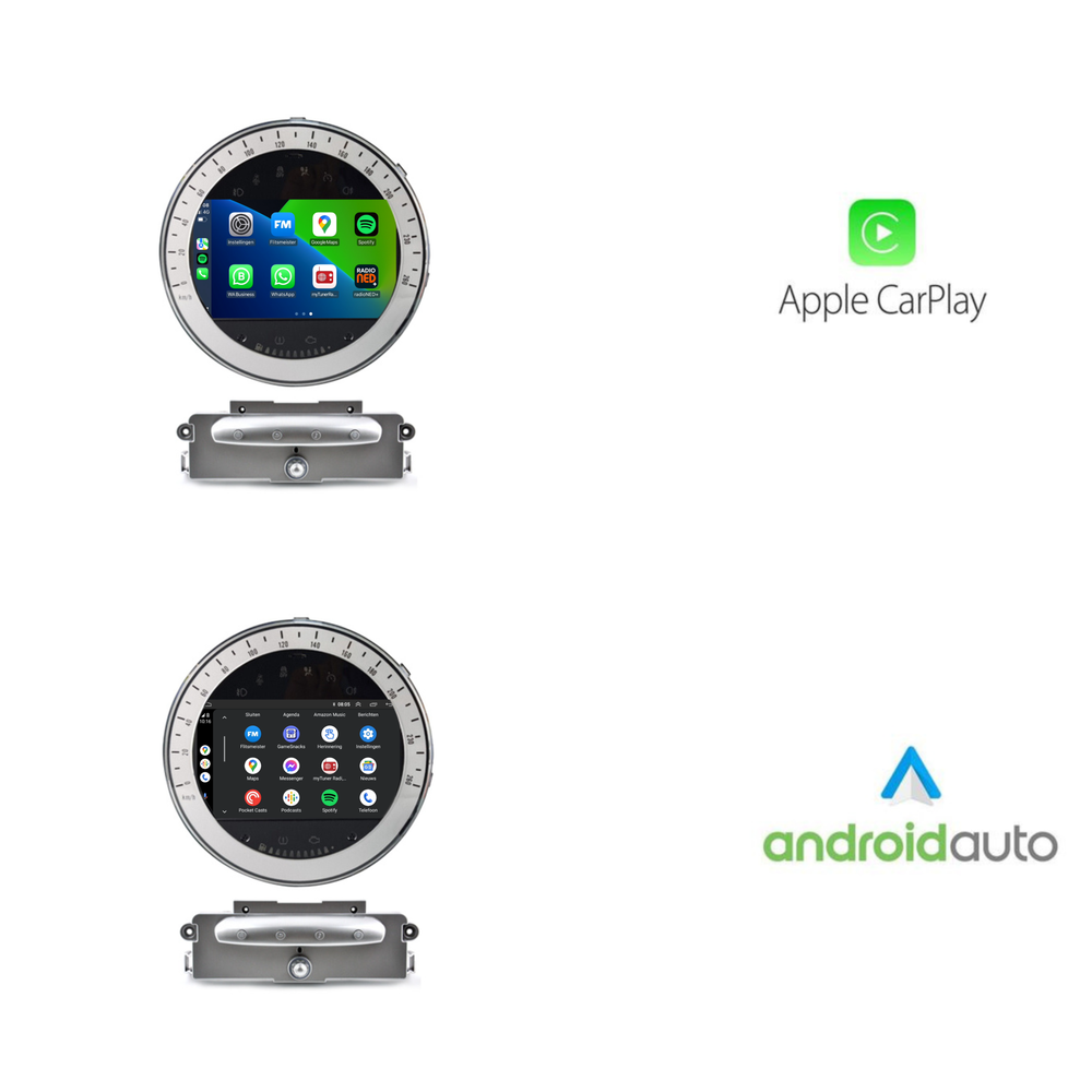 Mini Cooper CarPlay Autoradio | Argent | 2006 à 2013 | Android Auto