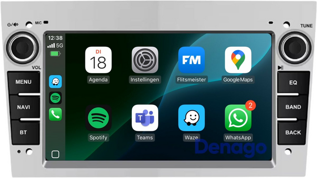 Opel CarPlay Autoradio | Android 13 | 2GB + 64GB | 2001 t/m 2013 | Android Auto - Zilver