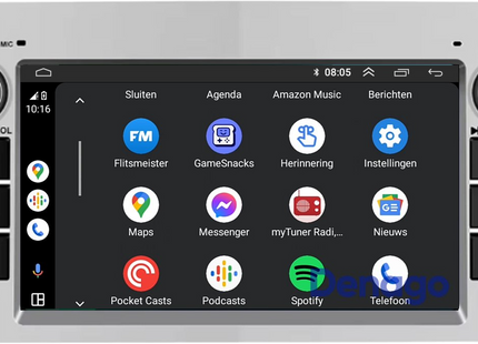 Opel CarPlay Autoradio | Android 13 | 2GB + 64GB | 2001 t/m 2013 | Android Auto - Zilver
