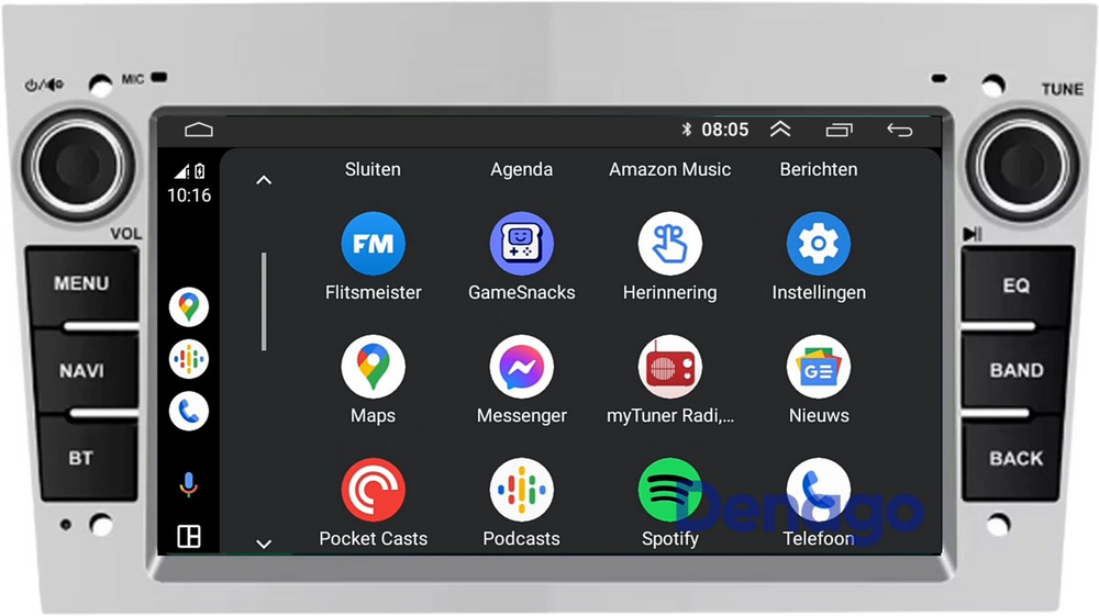 Opel CarPlay Autoradio | Android 13 | 2GB + 64GB | 2001 t/m 2013 | Android Auto - Zilver