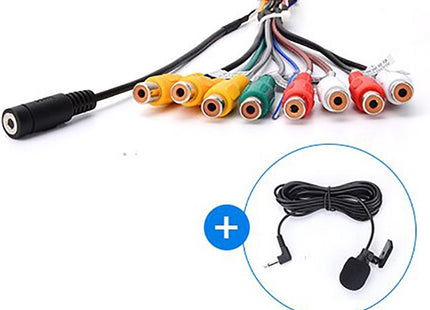 RCA Kabels voor Autoradio - AUX, Video, Audio, Microfoon en Subwoofer - Met microfoon - Radio Aansluiting - Aansluitkit