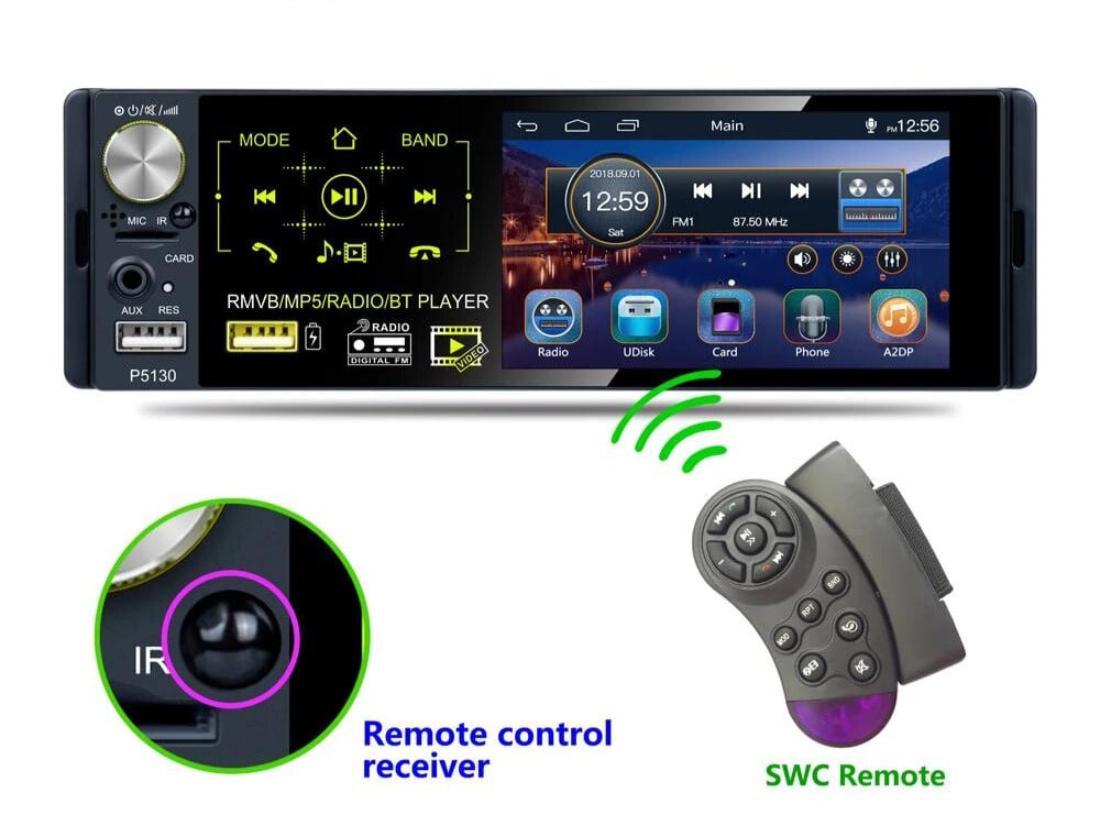 Enkel Din Autoradio met scherm en camera | Bluetooth & USB