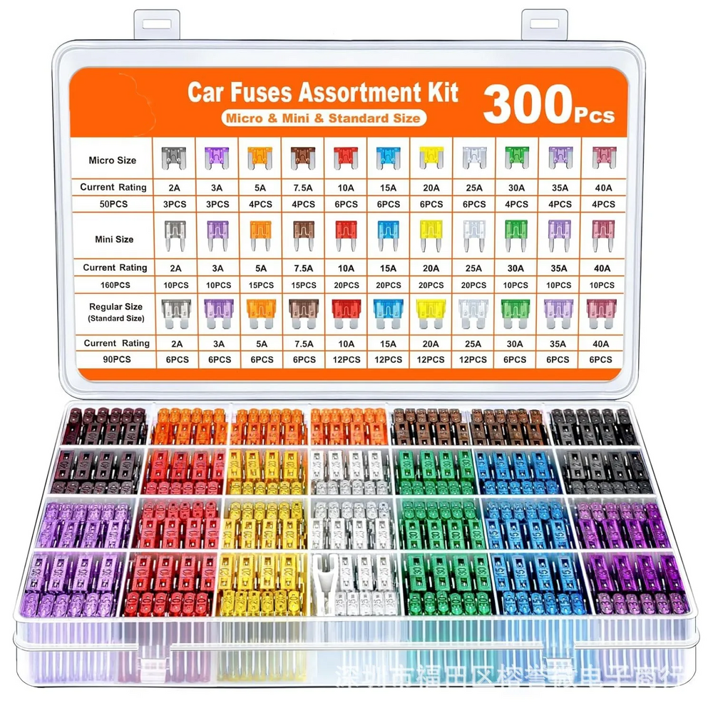Complete Auto Zekeringen Set – 300 Stuks (Micro, Mini & Standaard)
