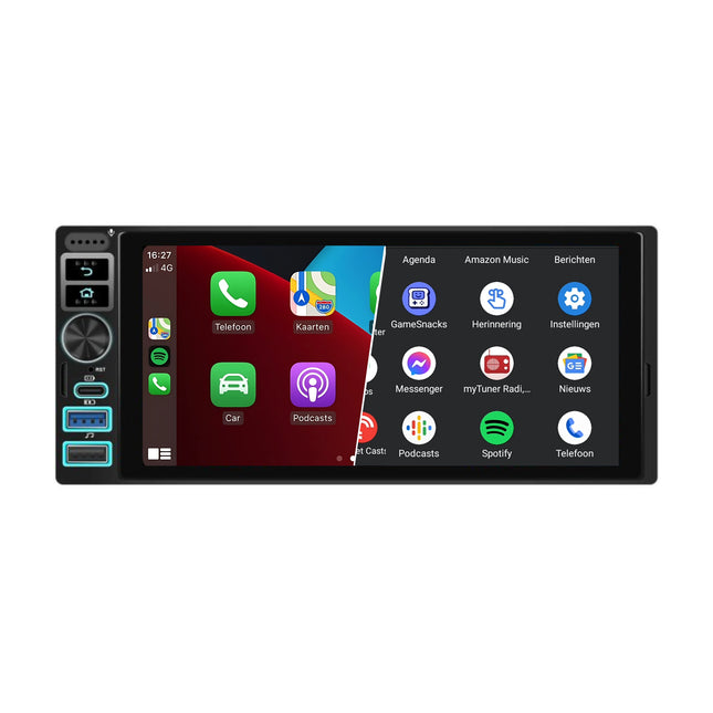 Enkel Din Autoradio met 6.9 INCH scherm | Bluetooth & USB | Android 13 | 2+64GB
