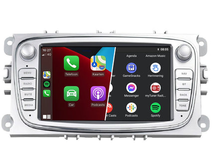 Ford autoradio navigatie zilver | Android 15 | 6GB & 128GB | Mondeo Focus S-max | Apple Carplay & Android Auto
