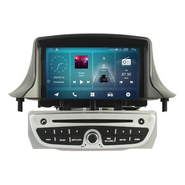 Renault Megane 3 | Android 14 | Autoradio | 2008 t/m 2015 | Carplay & Android Auto Zilver