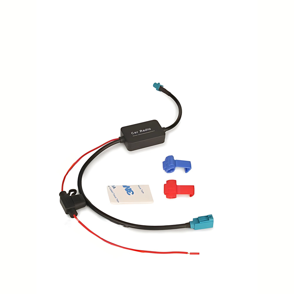 Cartronix CTX-3422 | Amplificador de antena Fakra | Fakra a Fakra | Ganancia de señal de 22 dB | Adecuado para radio FM | Instalación Plug & Play