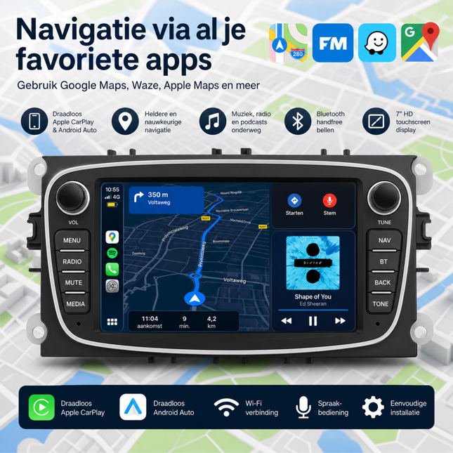 Radio-navigation pour voiture Ford | Android 10 | Mondeo Focus S-max