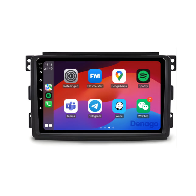 Smart Fortwo CarPlay autoradio | 2009 t/m 2015 | Denago DNG-A270 | 9 inch | Android 13 | Draadloos CarPlay & Android Auto