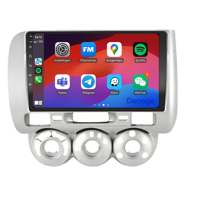 Honda Jazz CarPlay autoradio | 2008 t/m 2013 | Denago DNG-A156 | 9 inch | Android 13 | Draadloos CarPlay & Android Auto