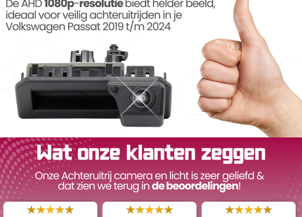 Volkswagen Passat Achteruitrijcamera | 2019 t/m 2024 | Nachtzicht & HD Beeld