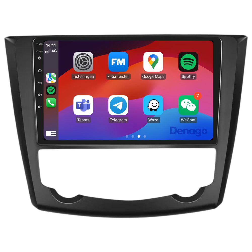 Radio de coche Renault Kadjar CarPlay | 2015 a 2018 | Denago DNG-A128 | 9 pulgadas | Androide 13 | CarPlay inalámbrico y Android Auto