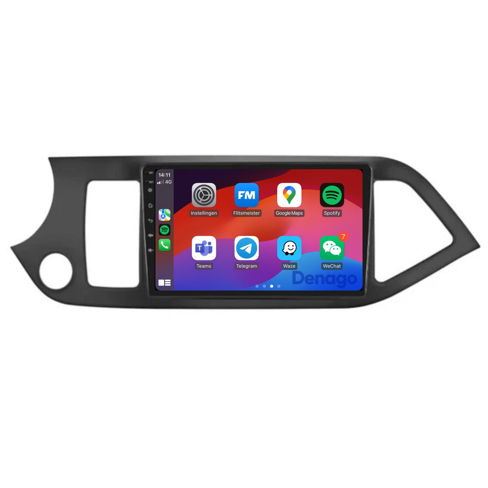 Radio de coche Kia Picanto CarPlay | 2011 a 2016 | Denago DNG-A337 | 9 pulgadas | Androide 13 | CarPlay inalámbrico y Android Auto