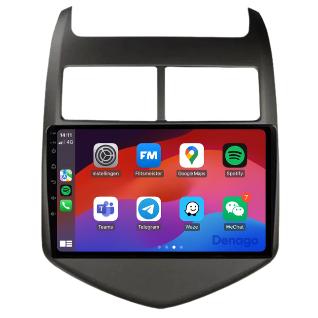 Chevrolet Aveo CarPlay autoradio | 2011 t/m 2015 | Denago DNG-A129 | 9 inch | Android 13 | Draadloos CarPlay & Android Auto