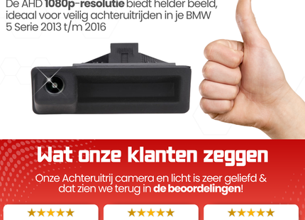BMW 5 Serie Achteruitrijcamera | 2013 t/m 2016 | Nachtzicht & HD Beeld