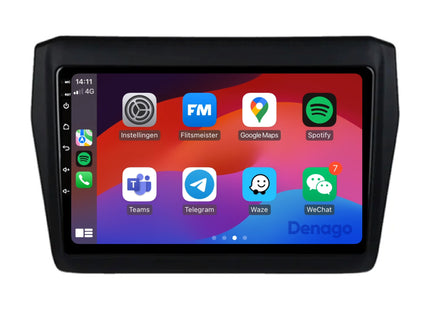 Suzuki Swift CarPlay autoradio | 2017 t/m 2023 | Denago DNG-A145 | 9 inch | Android 13 | Draadloos CarPlay & Android Auto