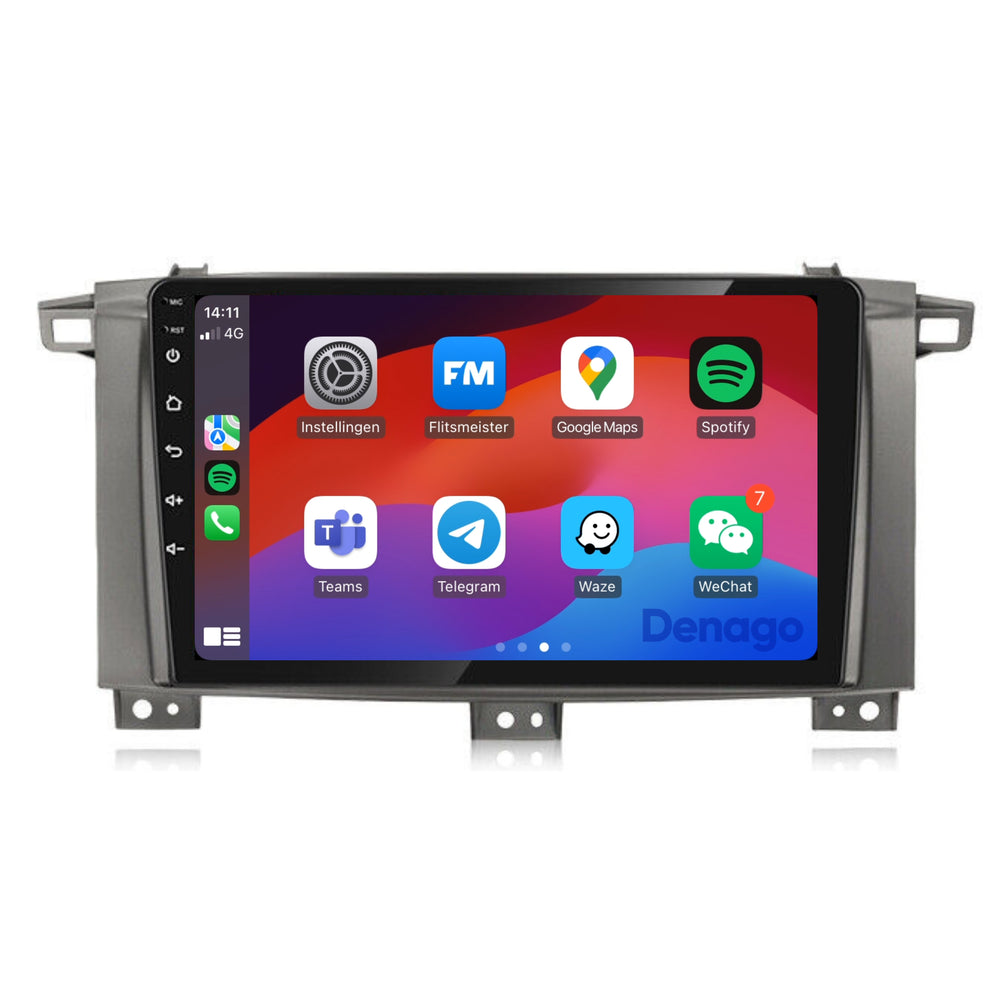 Radio para coche Toyota Land Cruiser LC100 CarPlay | 2005 a 2007 | Denago DNG-A338 | 9 pulgadas | Androide 13 | CarPlay inalámbrico y Android Auto