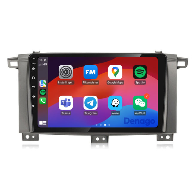 Toyota Land Cruiser LC100 CarPlay autoradio | 2005 t/m 2007 | Denago DNG-A338 | 9 inch | Android 13 | Draadloos CarPlay & Android Auto
