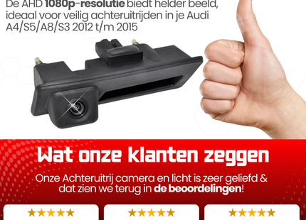 Audi A4/S5/A8/S3 Achteruitrijcamera | 2012 t/m 2015 | Nachtzicht & HD Beeld