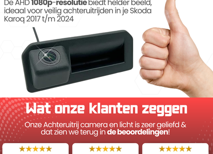 Skoda Karoq Achteruitrijcamera | 2017 t/m 2024 | Nachtzicht & HD Beeld