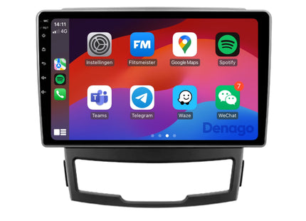 SsangYong Korando CarPlay autoradio | 2011 t/m 2014 | Denago DNG-A253 | 9 inch | Android 13 | Draadloos CarPlay & Android Auto