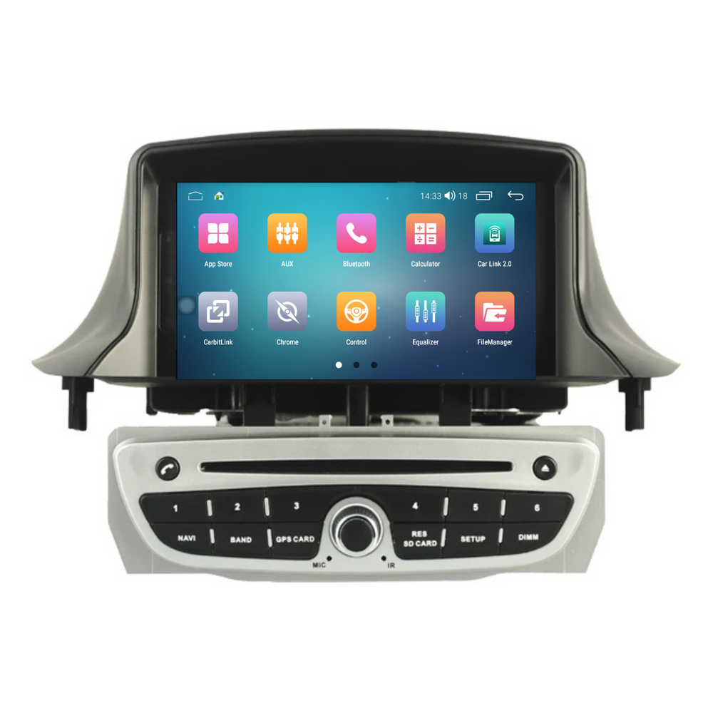 Renault Megane 3 | Android 14 | Autoradio | 2008 à 2015 | CarPlay & Android Auto Argent