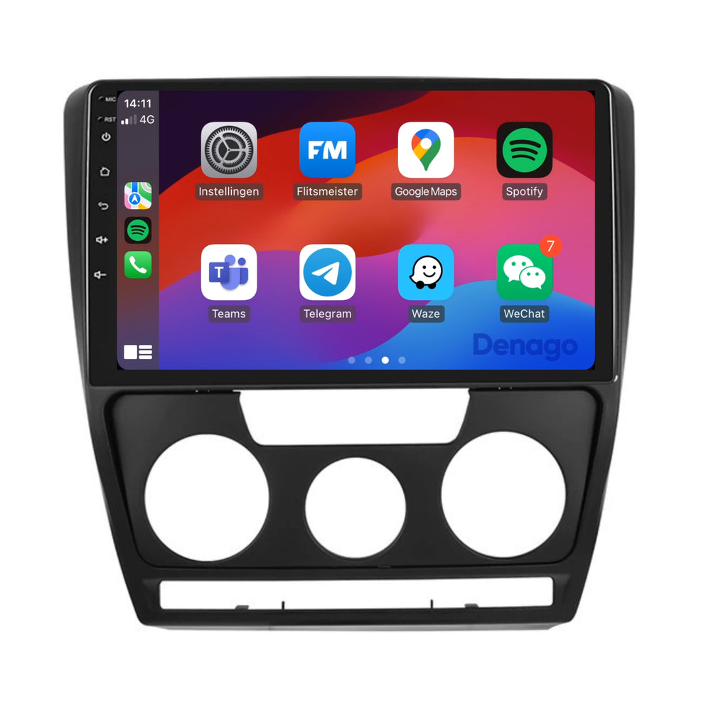 Autoradio compatible CarPlay pour Skoda Octavia (2007-2012) | Denago DNG-A282 | Écran 9 pouces | Android 13 | CarPlay sans fil & Android Auto