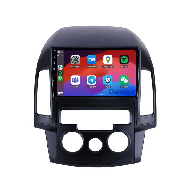 Hyundai i30 CarPlay autoradio | 2007 t/m 2012 | Denago DNG-A191 | 9 inch | Android 13 | Draadloos CarPlay & Android Auto