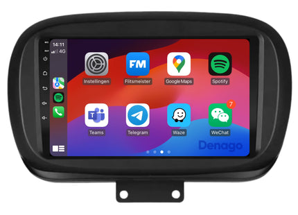 Fiat 500X CarPlay autoradio | 2014 t/m 2023 | Denago DNG-A147 | 9 inch | Android 13 | Draadloos CarPlay & Android Auto
