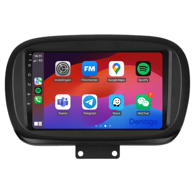 Fiat 500X CarPlay autoradio | 2014 t/m 2023 | Denago DNG-A147 | 9 inch | Android 13 | Draadloos CarPlay & Android Auto