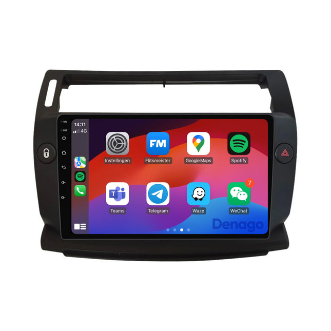 Autoradio CarPlay pour Citroën C4 | 2004 à 2010 | Denago DNG-A318 | Écran 9 pouces | Android 13 | CarPlay sans fil & Android Auto