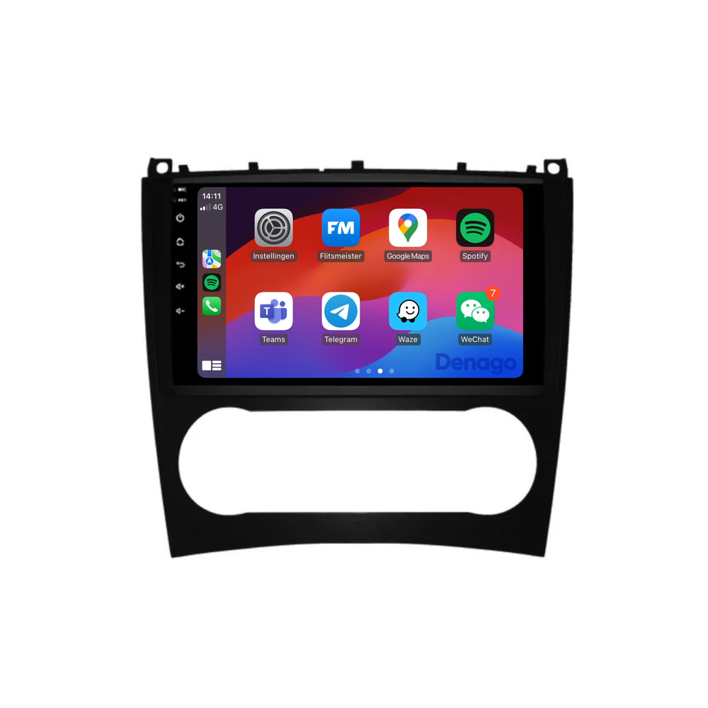 Mercedes Clase C W203 | CVX W203 | CLK W209 Radio de coche CarPlay | 2004 a 2011 | Denago DNG-A238 | 9 pulgadas | Androide 13 | CarPlay inalámbrico y Android Auto
