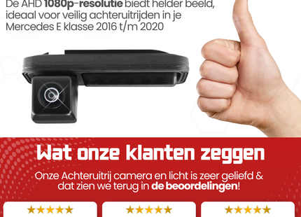 Mercedes E klasse Achteruitrijcamera | 2016 t/m 2020 | Nachtzicht & HD Beeld