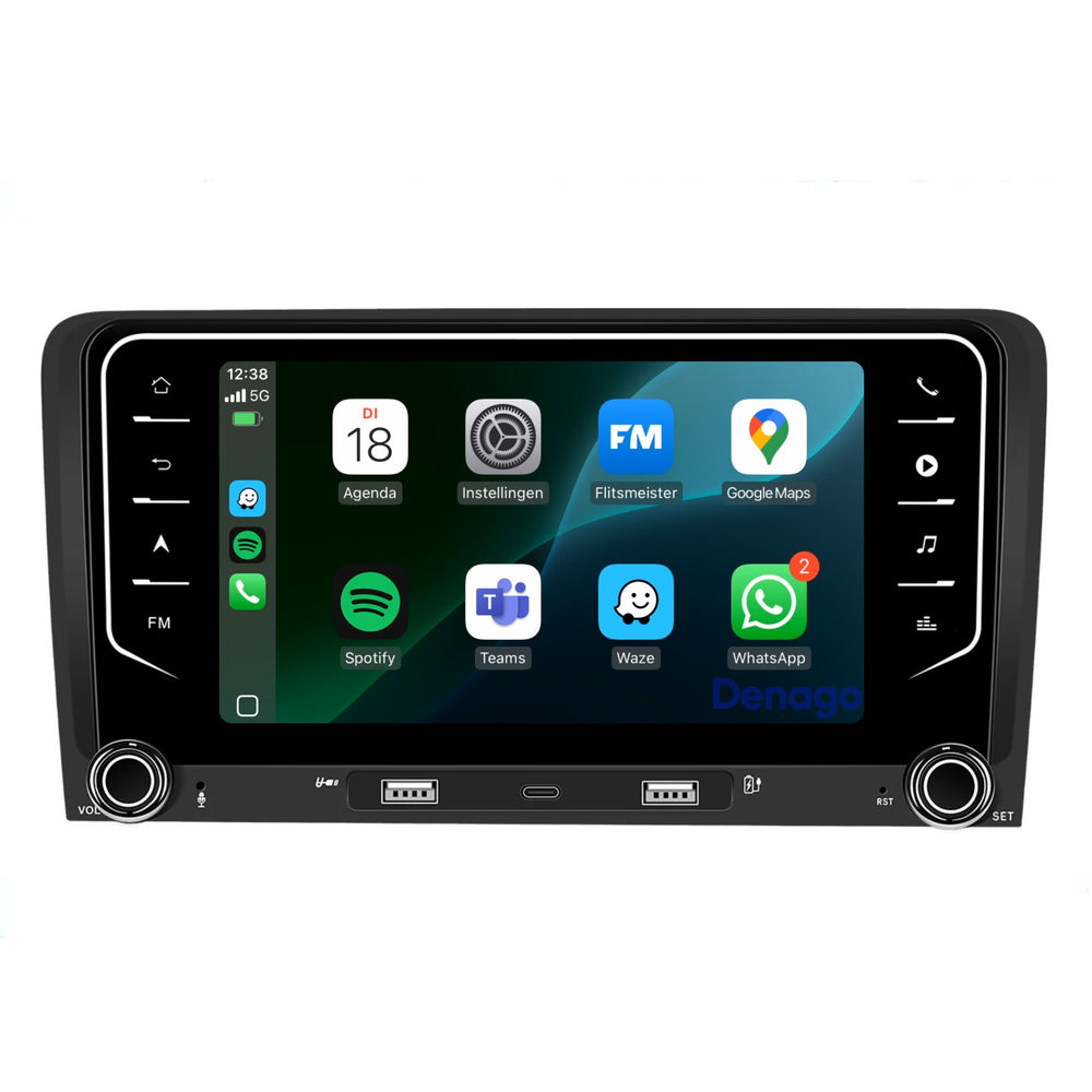 Audi A3 CarPlay Autoradio | Android 13 | 2GB + 64GB | 2004 t/m 2013 | Android Auto