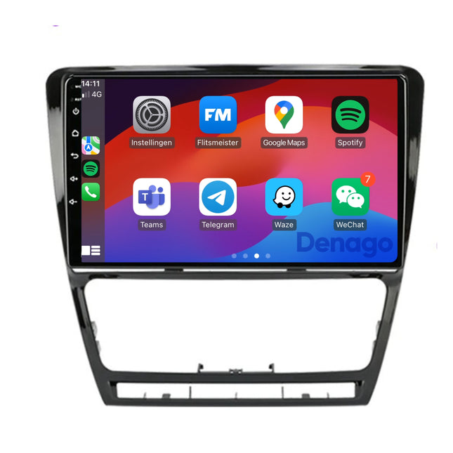 Skoda Octavia CarPlay autoradio | 2007 t/m 2012 | Denago DNG-A282 | 9 inch | Android 13 | Draadloos CarPlay & Android Auto