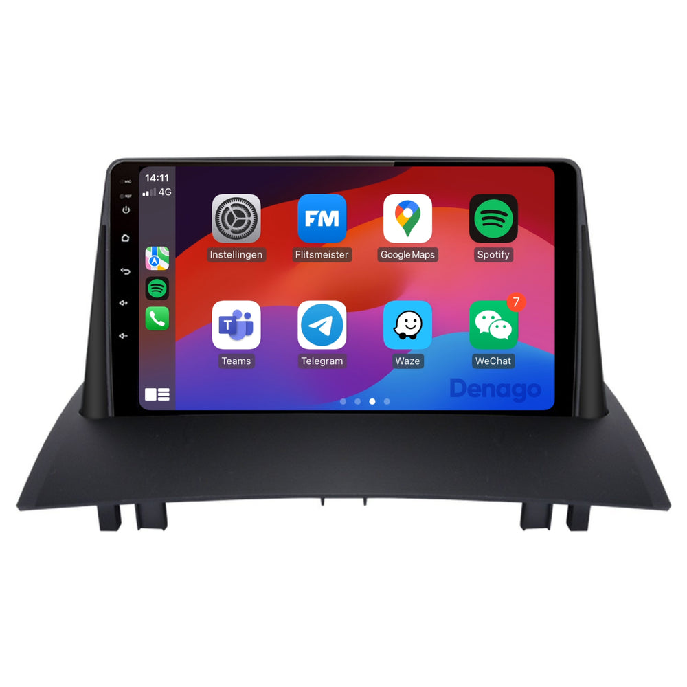 Radio para coche Renault Mégane II CarPlay | 2003 a 2008 | Denago DNG-A175 | 9 pulgadas | Androide 13 | CarPlay inalámbrico y Android Auto