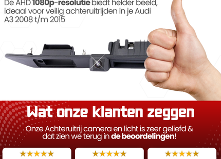 Audi A3 Achteruitrijcamera | 2008 t/m 2015 | Nachtzicht & HD Beeld
