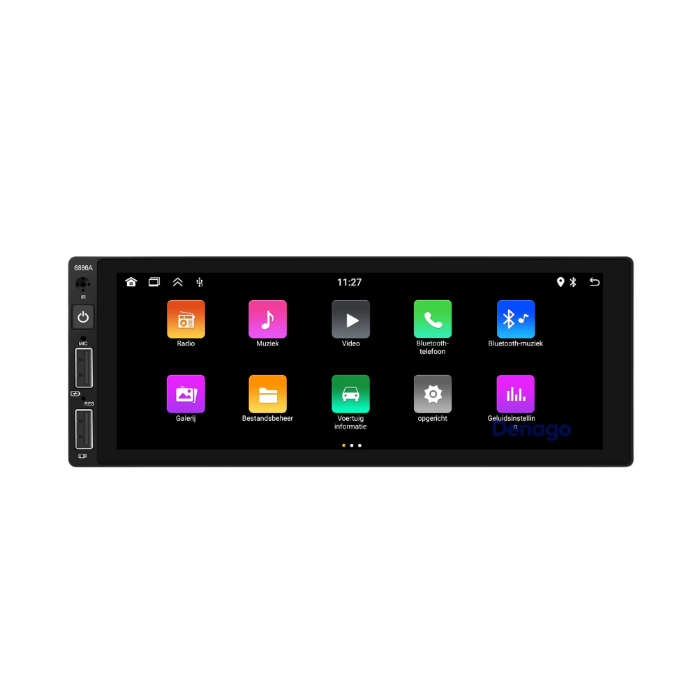 Denago DNG-0318 | 1-DIN Autoradio met 6.86” Touchscreen | Android 13 | CarPlay & Android Auto | Bluetooth | 2GB RAM | 64GB Opslag