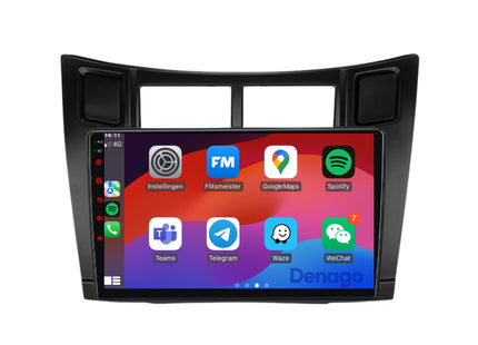 Toyota Yaris CarPlay autoradio | 2005 t/m 2012 | Denago DNG-A297 | 9 inch | Android 13 | Draadloos CarPlay & Android Auto