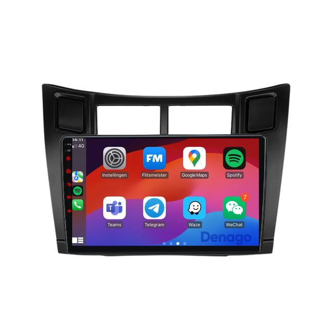 Toyota Yaris CarPlay autoradio | 2005 t/m 2012 | Denago DNG-A297 | 9 inch | Android 13 | Draadloos CarPlay & Android Auto